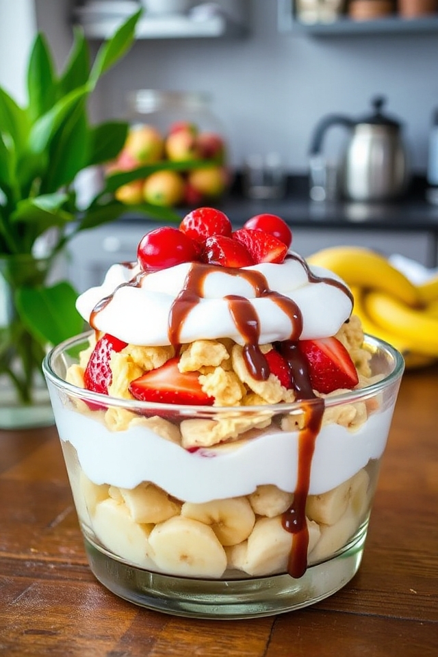sugar free banana split cake