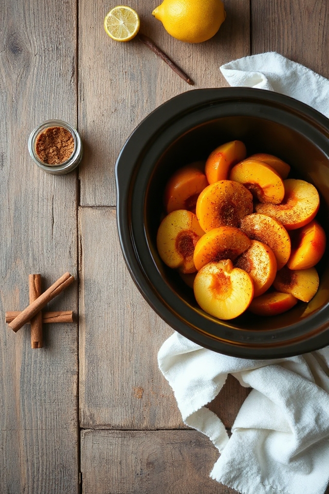 sugar free slow cooker peaches